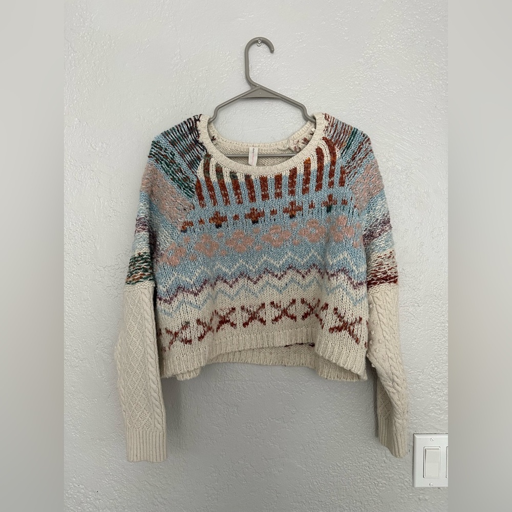 Anthropologie Daily Practice Long-Sleeve Cropped Sweater